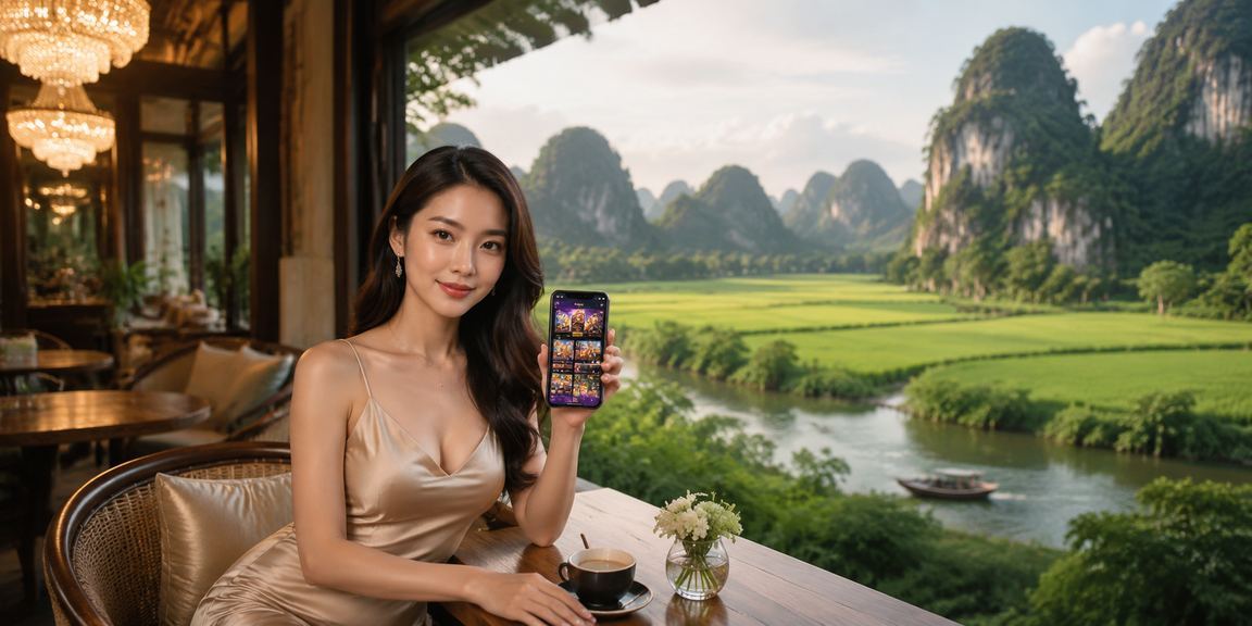 Người dùng trải nghiệm dịch vụ casino trực tuyến trên điện thoại tại Ninh Bình bên ly cà phê