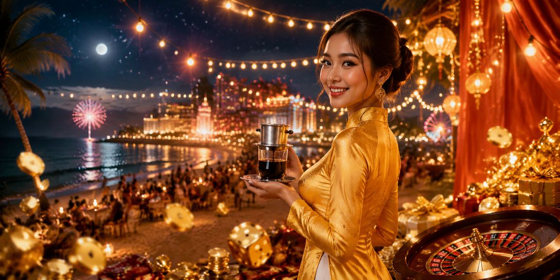 Không gian casino betting sôi động tại Việt Nam với đèn neon và bàn chơi trực tiếp